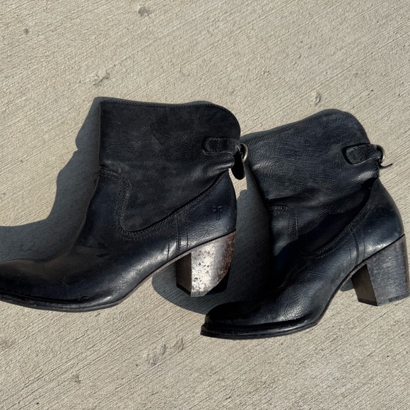 Frye Black Leather Heeled Boots - Picture 2 of 3